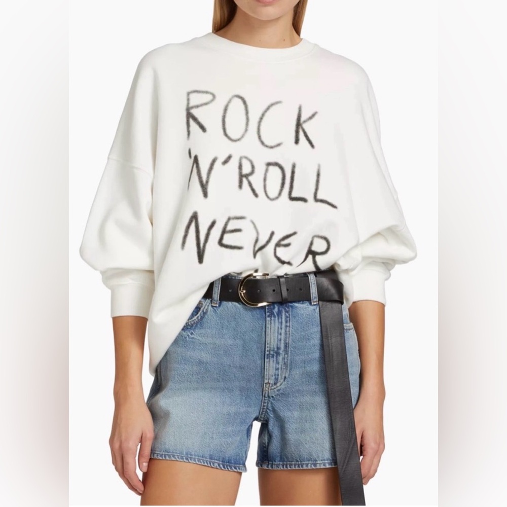 ANINE BING Rock N Roll Never Dies Graphic Sweatshirt. Miles style. Oversized S.